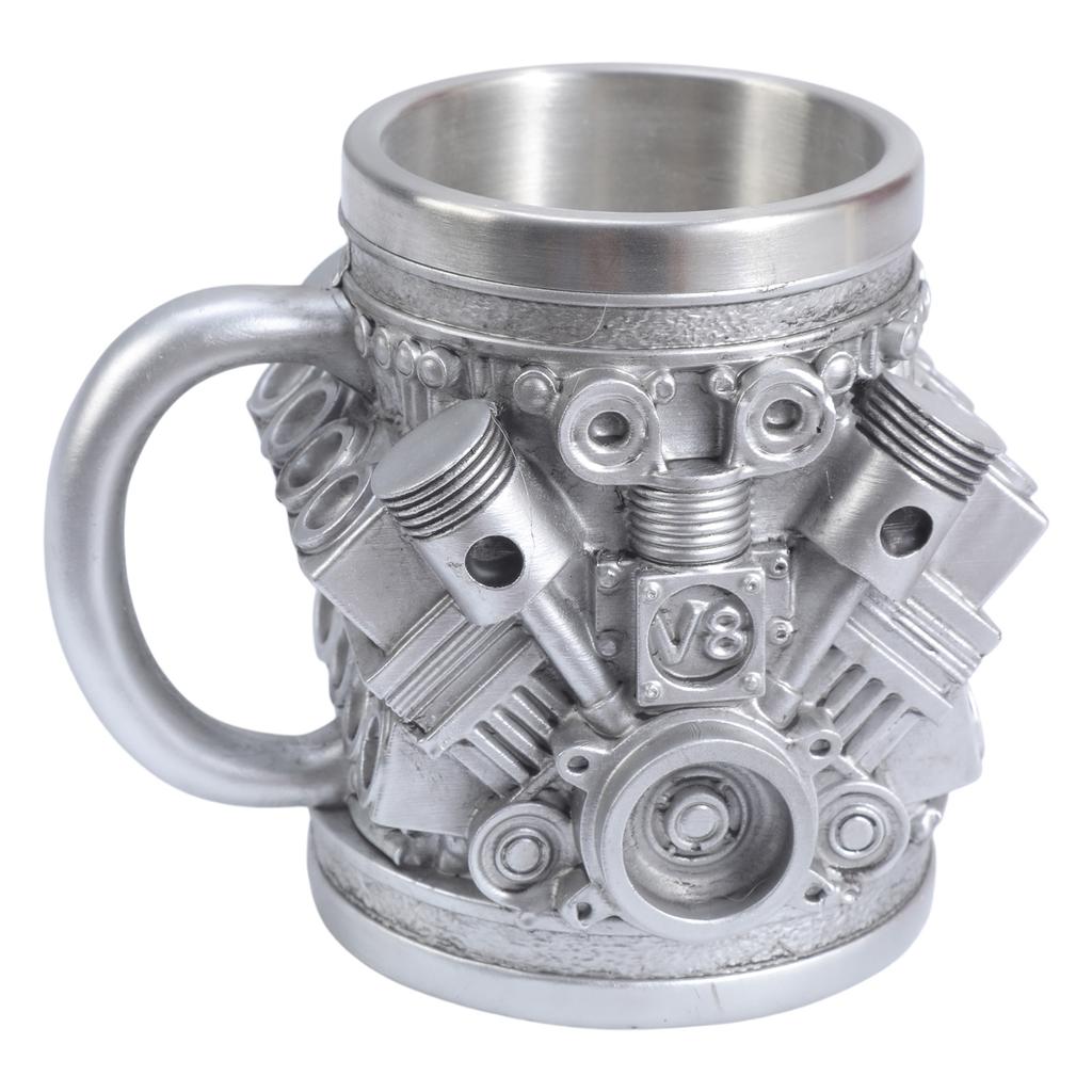 Automotive Engine Insulated Coffee Mug Stainless Steel Inner Cup Heat Resistant Water Container for Car Enthusiasts