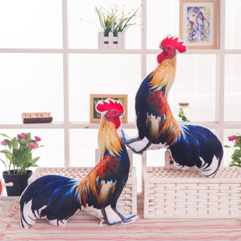 Realistic Rooster Hen Plush Pillow Lifelike 3D Print Soft Fluffy Fabric Stuffed Toy for Home Decor Kids Sleep Companion Gift