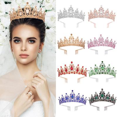 Luxusní barokní Vintage svatební korunka korunka diadém Crystal drahokamu korunka účes korunka