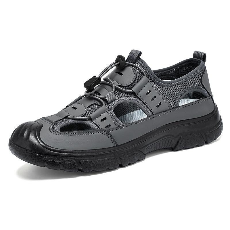 Jinshiyuanshu Shoes men's sandals processing custom one-pedal casual shoes hollow breathable hole shoes versatile men's shoes