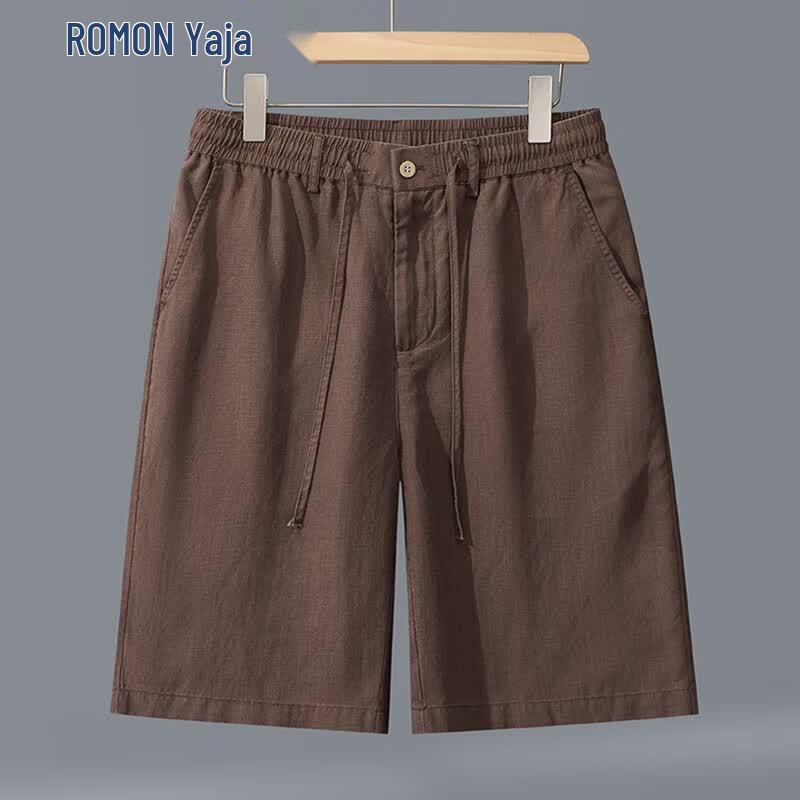 Romon Men s Breathable Linen Blend Casual Shorts L