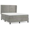 Lit avec matelas - Maison Exclusive - 140x200cm - Velours gris clair - Tête de lit réglable