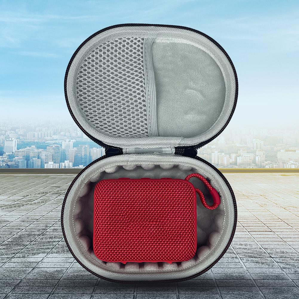 Hard Carry Case for JBL Go 4 Wireless Bluetooth Speaker Shockproof Anti-scratch Travel Protective Bag with Hand Rope & Carabiner