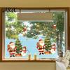 Indoor Outdoor Holiday Accents Cartoon Christmas Window Sticker, Removable Santa Snowman Tree Decal, Waterproof Festival Atmosphere Decor Static Cling