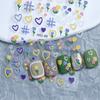 5D Tulip Nail Stickers Embossed Flowers Decals Cute Heart Sliders For Nails Spring Floral Manicure Decoration