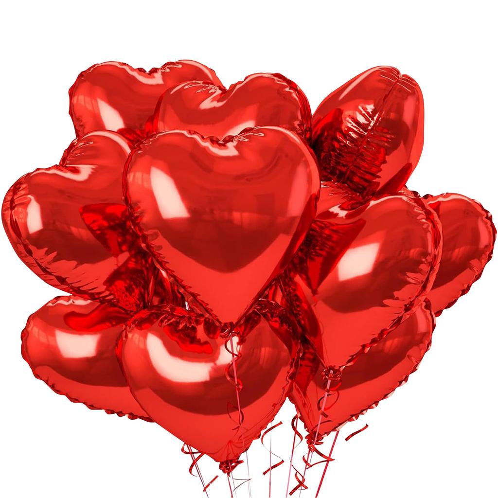 10Pcs 18inch Love Heart Shape Foil Balloons Wedding Decoration Birthday Party Gift Home Room Decor DIY Aluminum Air Balls