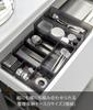 Yamazaki Jitsugyo 3641 Clear Bottom Stackable Drawer Organizing Storage Case S Set of 2 Black Approx. W8 x D8 x H3.7cm Tower Cutlery Storage Desk