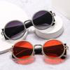 Trendy Round Punk Sunglasses Oval Uv Protection Hip Hop Shades Retro Wide Temples Sun Glasses For Women & Men