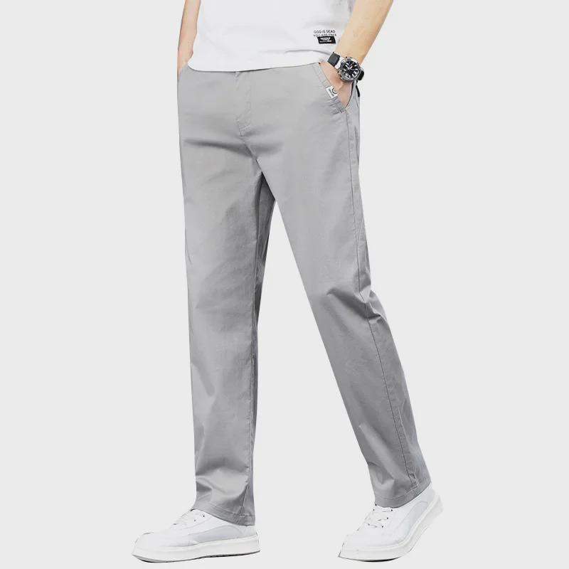 Sommer 2025 Herren Dünne Baumwolle Lässige Hose mit geradem Bein und elastischem Bund - Große Größe