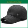 Simple Solid Color Middle Aged Warm Windproof Baseball Cap For Autumn And Winter