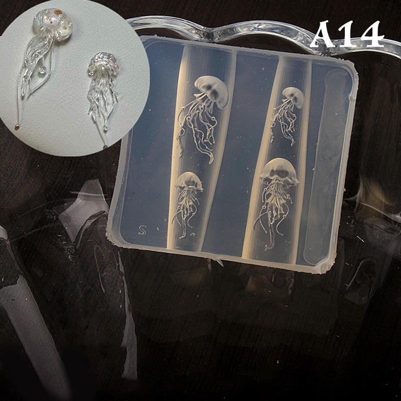 Silikonová forma na modelování nehtů Oceánský styl Mušle Hlemýžď Hvězdice 3D razítkovací destička Šablony na nehty DIY UV gel Manikúrní nástroje Nail Art