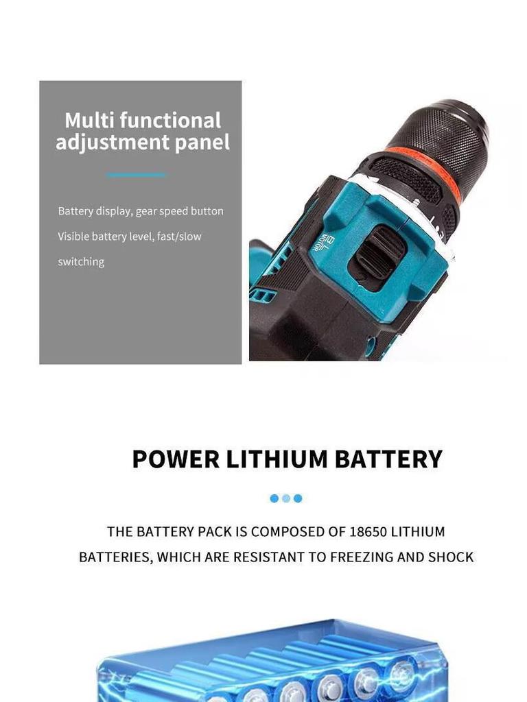 Multifunctional Brushless Hand Drill: High-Power Impact & Portable Screwdriver