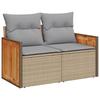 Garden Sofa Set with Cushions 8 pcs Beige and Light Grey