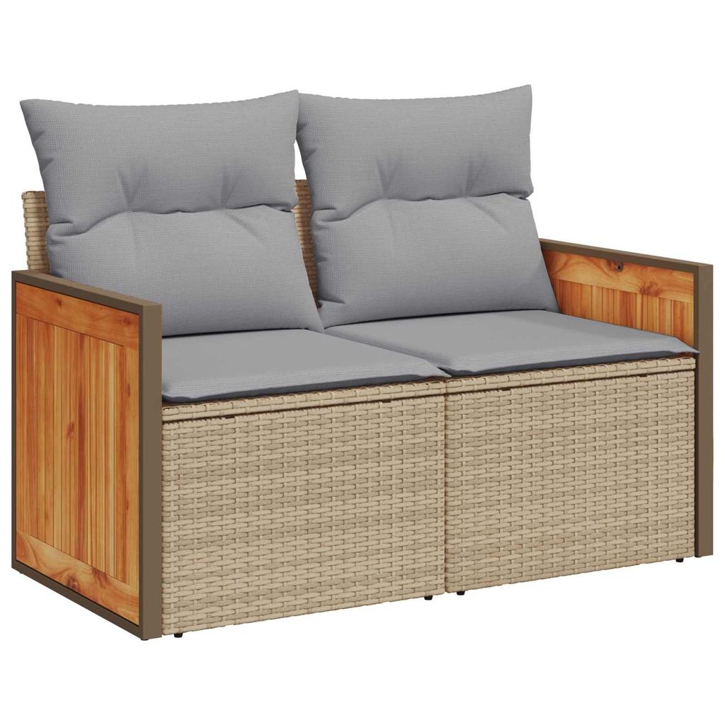 Garden Sofa Set with Cushions 8 pcs Beige and Light Grey