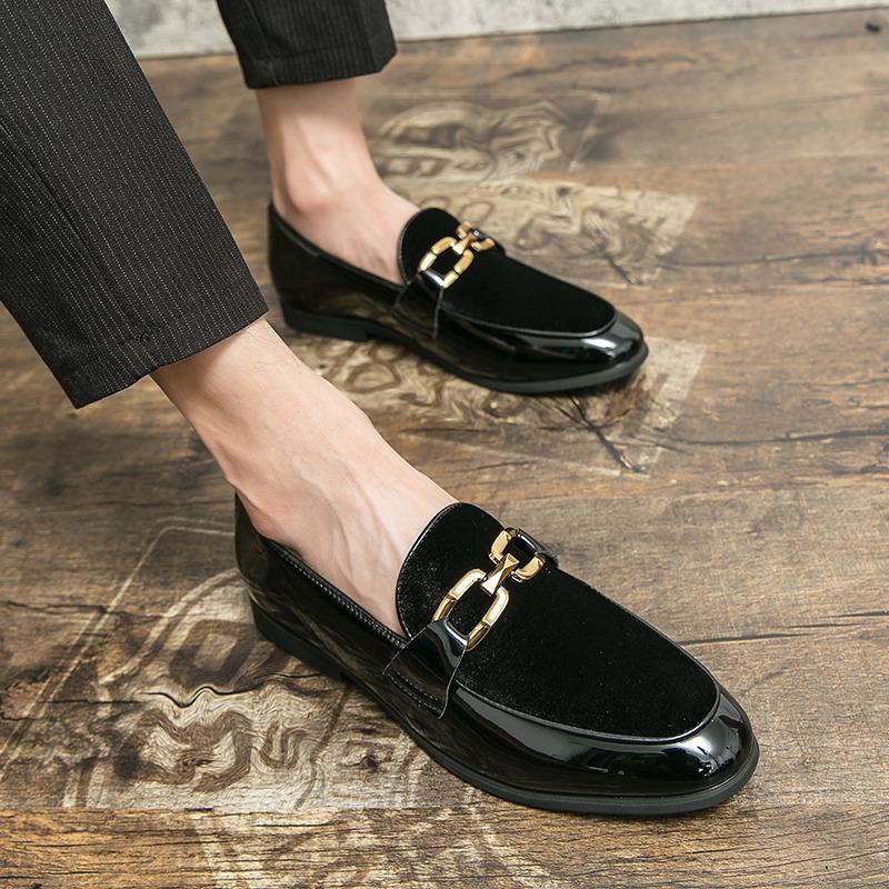 Elegant Green Wedding Shoes For Men Business Casual Slip-on Men's Dress Shoes Fashion Design Glitter Patent Leather Shoes Men