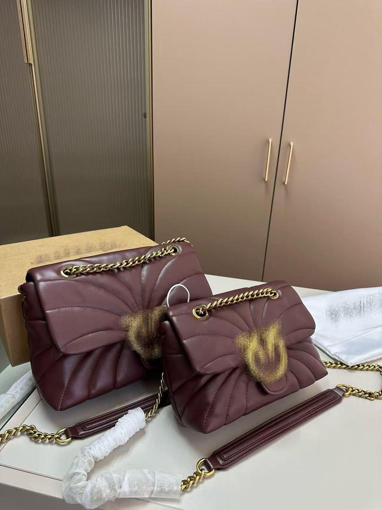 Limited Edition Swallow Sheepskin Shoulder Bag with Firework Lines for Women
