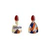 S925 Silver Needle Claret Red Vintage Hepburn Style Pearl Stud Earrings for Women