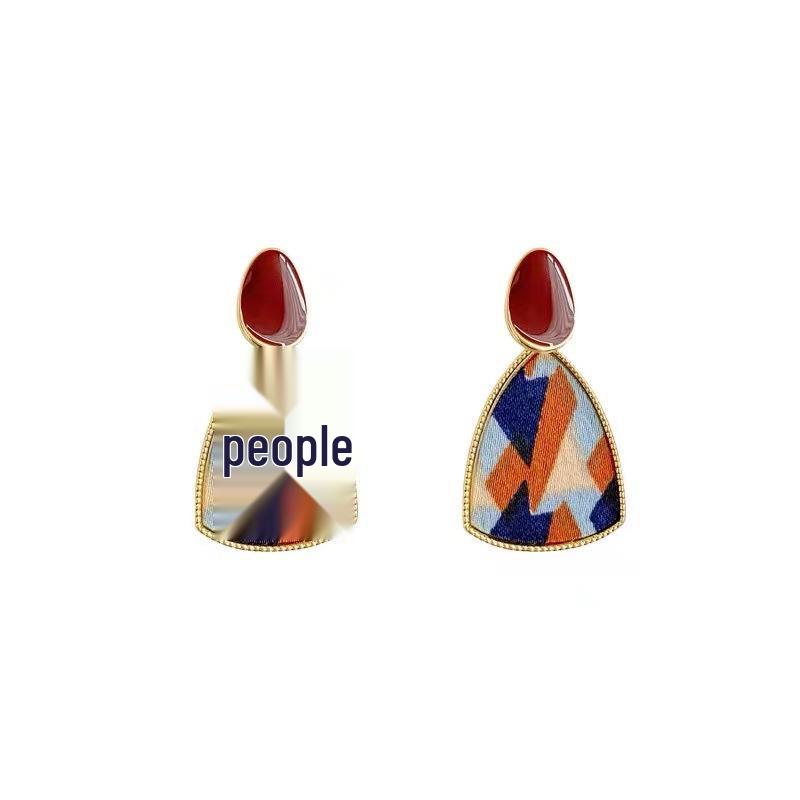 S925 Silver Needle Claret Red Vintage Hepburn Style Pearl Stud Earrings for Women