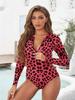 Womens One Piece Surf Swimsuit Long Sleeve Zip Front Rash Guard Swimwear for Water Sports and Beach Activities