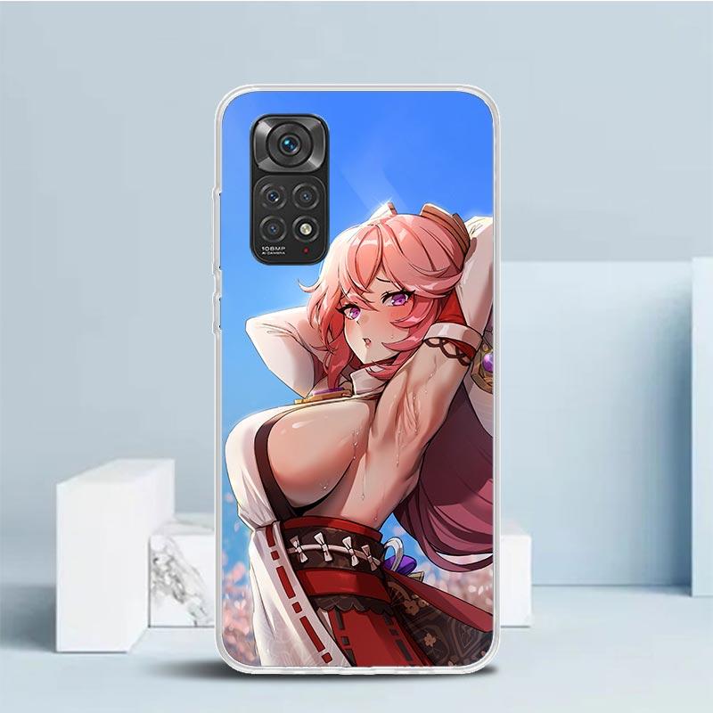 Yae Miko Genshin Impact Phone Case For Xiaomi Redmi Note 15 14 14S 13 12S 12 Pro Plus 11S 11 11T 11E 10S 10 + Soft TPU Back Cove