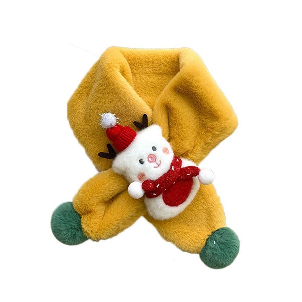 

Детский шарф с помпоном, шарф-воротник, грелка для шеи, детская плюшевая накидка, детские шарфы, рождественский шарф