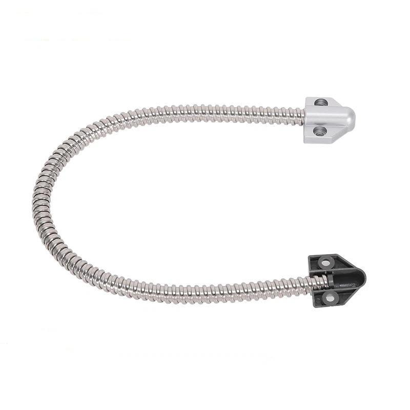 Weather Resistant Door Loop Alloy Wire Protector 16" Long 1/2" OD Stainless Steel Ends for Outdoor Gate Wiring