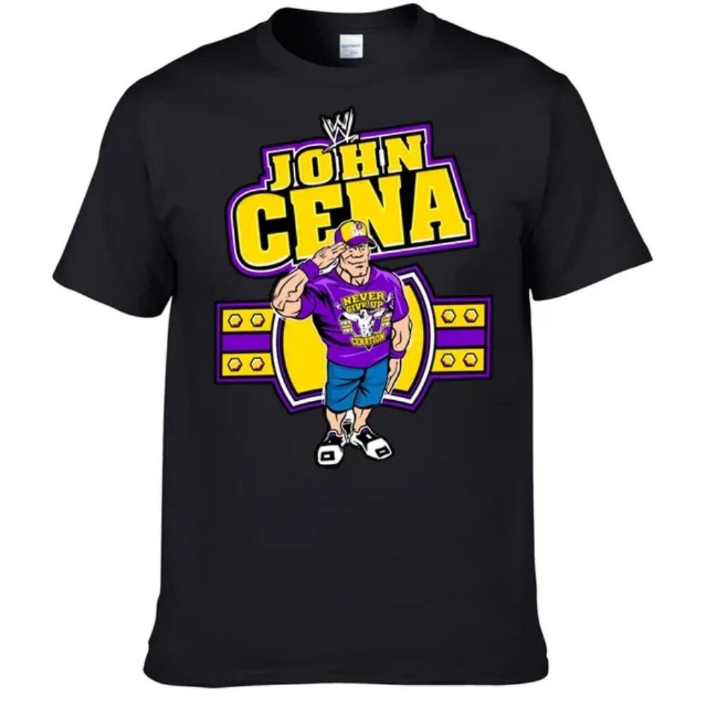 John Cena Wrestling Herren T-Shirt Sommer Outdoor Sport Fitness Unisex Tops Lässiges Rundhals Kurzarm T-Shirt Lässige Herrenkleidung
