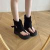 Roman Toe Short Cool Boots Women's Summer New Retro Versatile Thick-soled Trousers Advanced Sense Pinch Sandals