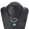 Trendy Turquoise Beaded Multi-layer Men's Leather Necklace
