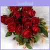 Rose Artificial Flower Bouquet With Silk Material For Wedding Decor And Photography Props