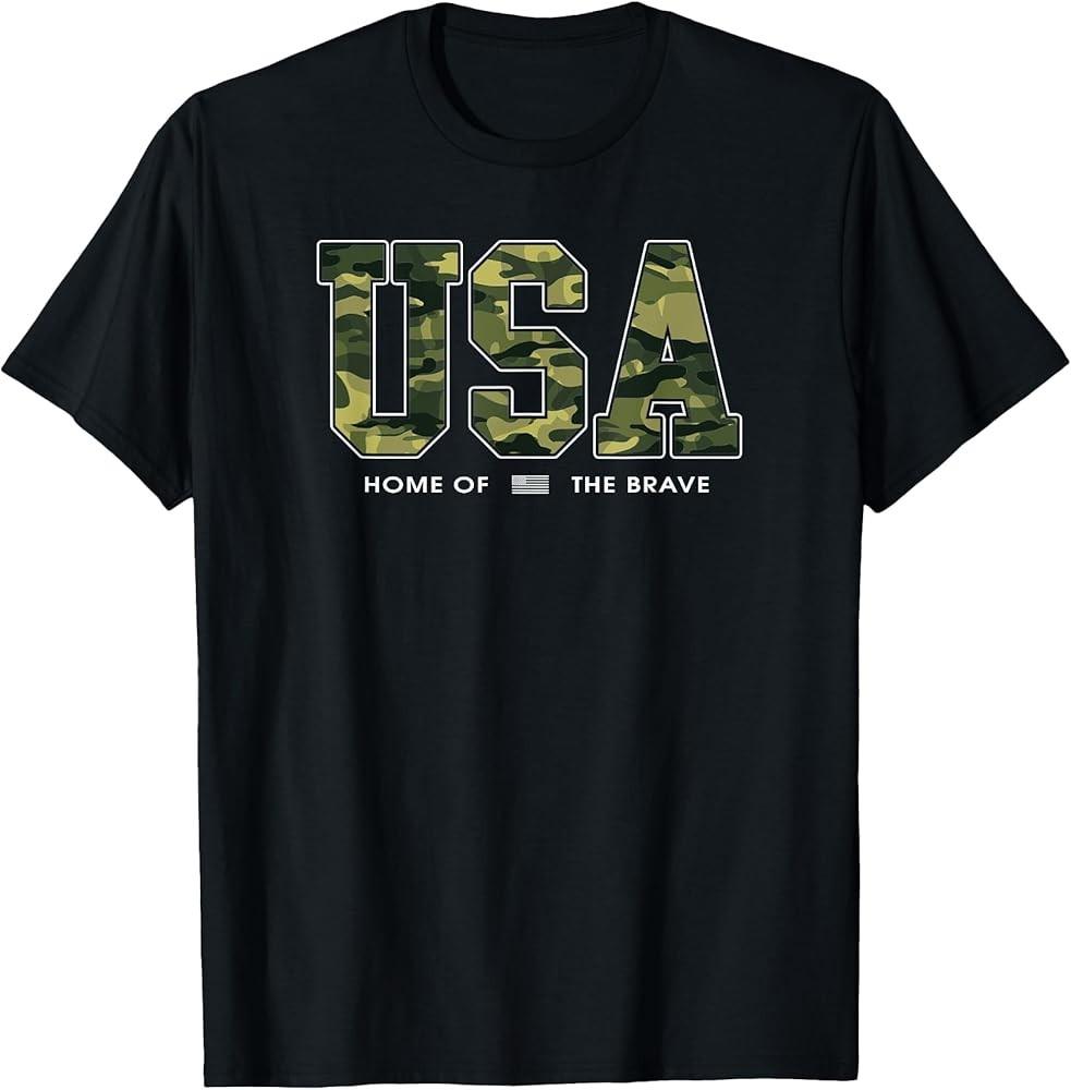 Trendy USA Home Of The Brave T-Shirt Unisex T-Shirt XXXL