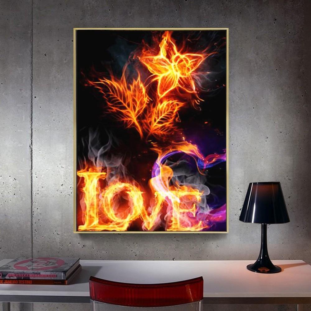 Embroidery Diamond Flower Diy 5d Diamond Painting Love Full Round Mosaic Rhinestones