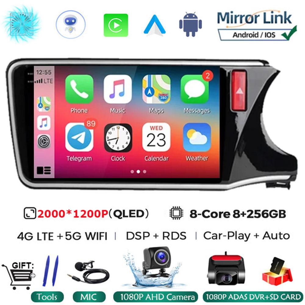 10" Android 14 Player For Honda City Grace RHD 2014 2015 2016 2017 Car Head Unit Radio Stereo Multimedia GPS DVD Touch Screen