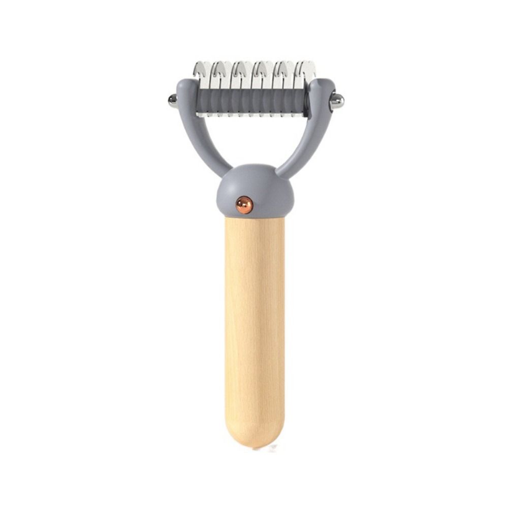 

Professional Pet Fur Knot Cutter Double-sided Hook Dogs Grooming Comb for Cleaning S сірий