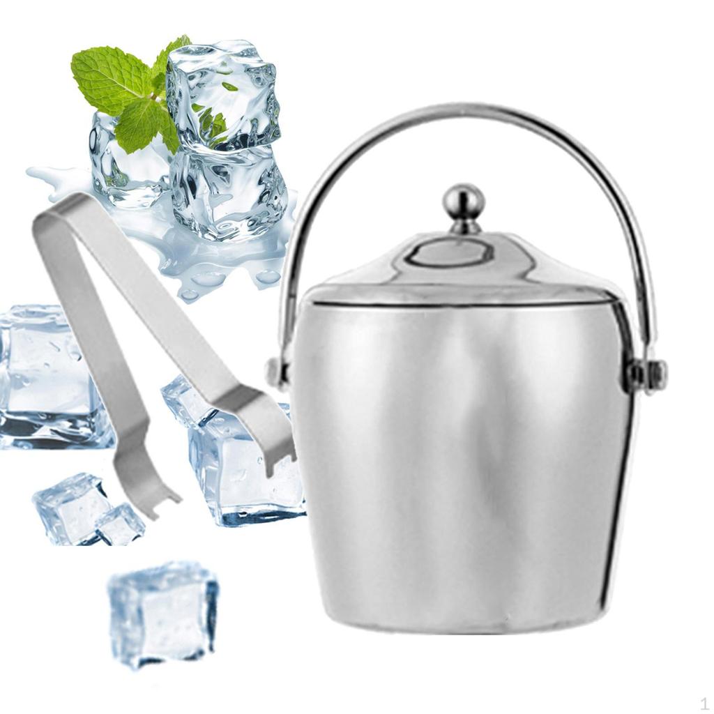 Doppelwandiger Eiswürfelbehälter Isolierte Edelstahlbehälter Metall Getränke-Wanne für Zuhause