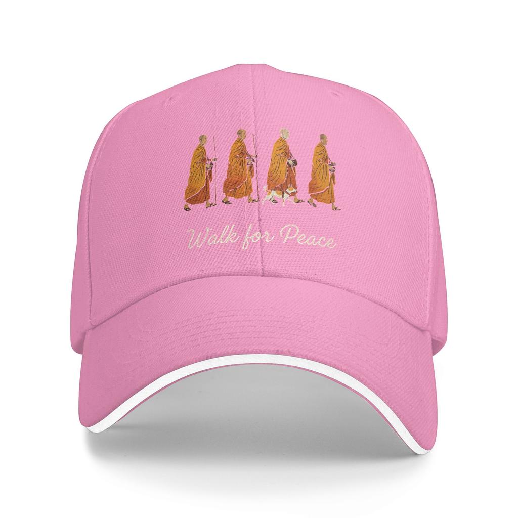 Buddhistische Mönche Vintage Retro Spaziergang für den Frieden Sonne Baseballkappe Sommer Klassisch Trucker-Hut Für Unisex Männer Tennis Skate Snapback Kappe