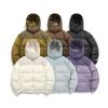 Unisex Winter Down Jacket With Detachable Hood Japanese Style Patchwork Design 90% White Duck Windproof Warm