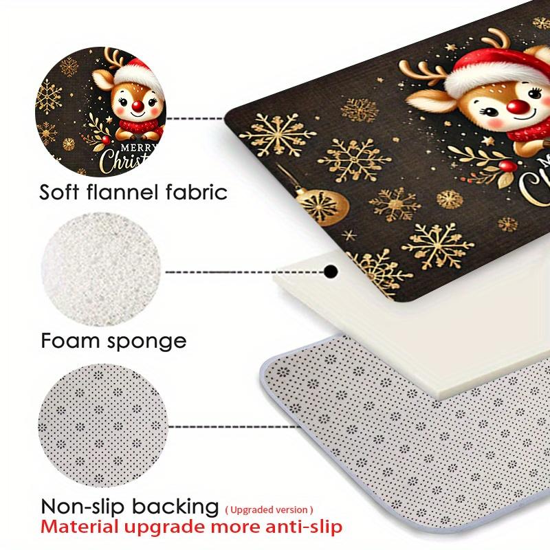 Christmas Reindeer Doormat, Non-Slip Machine Washable  Low Pile Rug for Entryway Kitchen Living Room Bedroom Holiday Decor