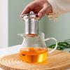 High-Quality Borosilicate Glass Tea Set: 5-Piece Heat-Resistant Kit with Tea Infuser and Separate Flower Tea Filter for Home Use.