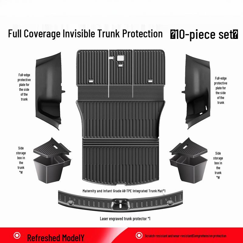 Upgraded TPE Trunk Mat Set for Tesla Model Y3 - Front & Rear Trunk, YL Interior Accessories