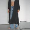 Kandeu Black Flow Slit Satin Robe