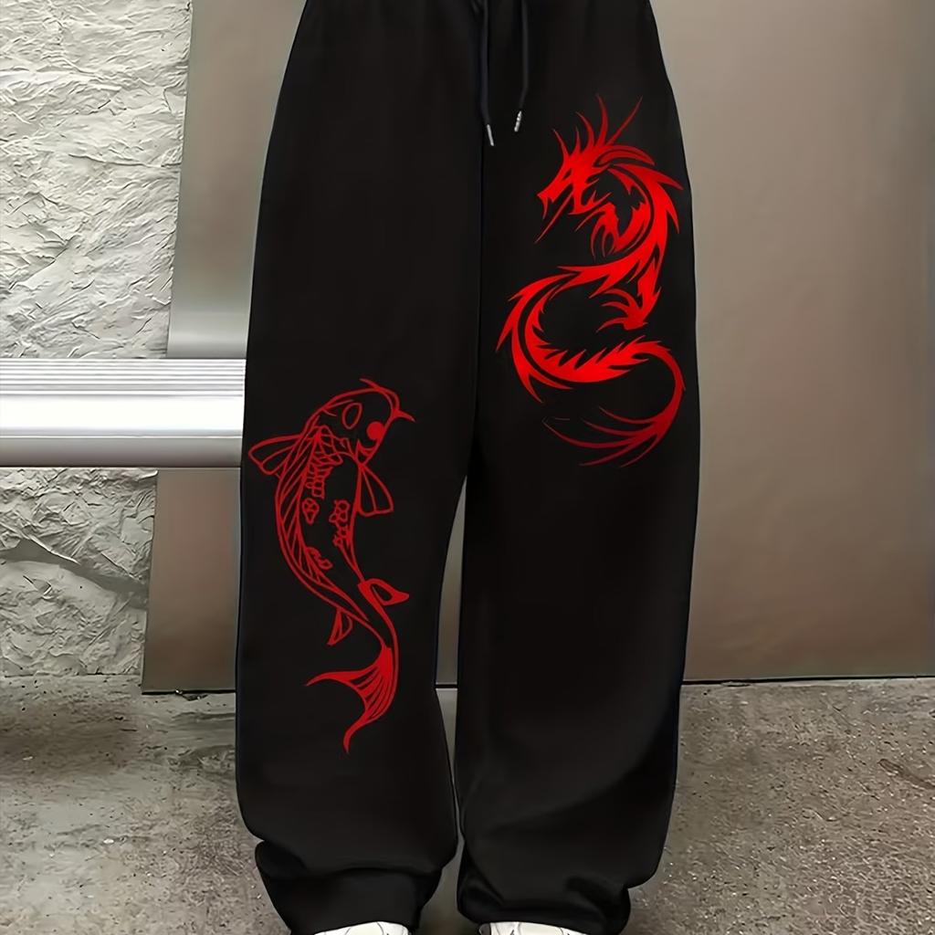 Longteng Imprimé Mode Style Rue Décontracté Sportif Gothique Y2K Pantalon d'Été Hommes et Femmes