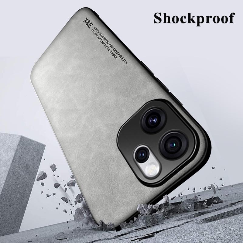 KEYSION Luxury Retro PU Leather Phone Case for OPPO Reno 15 Pro Max 5G Silicone+PC Shockproof Phone Cover for OPPO Reno15 F 5G