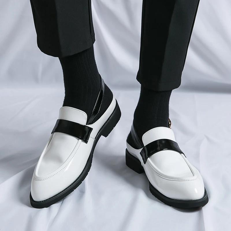 Summer White Wedding Dress Shoes Men's Business Office Sandals High Quality Mens Loafers Brand Outdoor Flat Bottom Driving Shoes