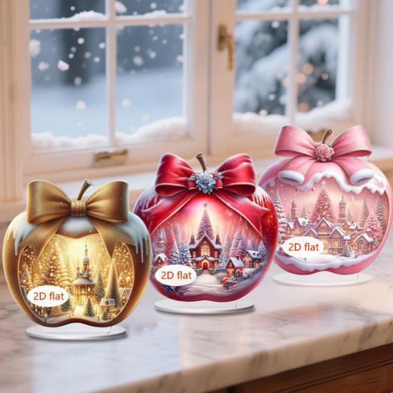 Acrylic Fruit Sign 2D Flat Fruit Decorative Desktop Sign with Stand for Home Office Shelf Mantel Table Decor