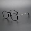 TR90 Metal Square Frame Spectacle Retro Double Beams Eyeglasses Frames Blue Light Blocked Computer Eyewear Unisex