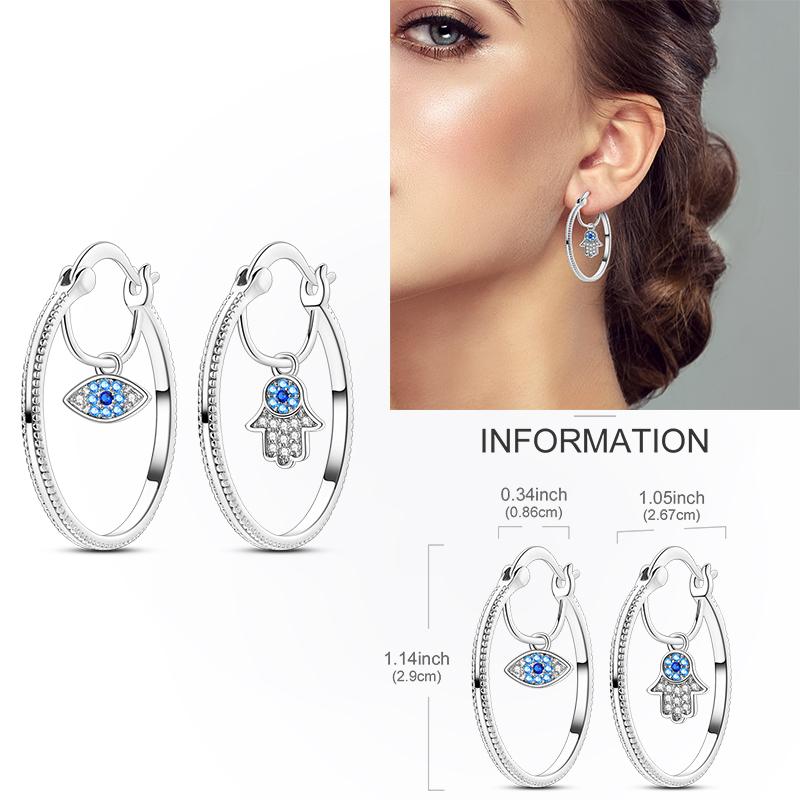 925 Silver Hoop Earring Moon Sun Earring Pendent Zircon Heart Shape Star Eardrop For Women Girl Making Jewelry