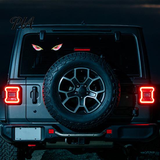 Wireless Led Modification Accessory Solar Demon Eyes Car LED Light, USB Animated Eye Warning Lights for Windshield Atmosphere Lamp And Rear Window, 6