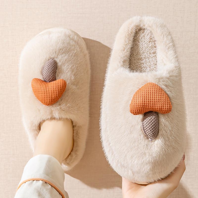 Cotton Slippers Thick Bottom Women's Home Use Spring and Autumn Winter Indoor Warm Non-slip Home Winter Plush Men