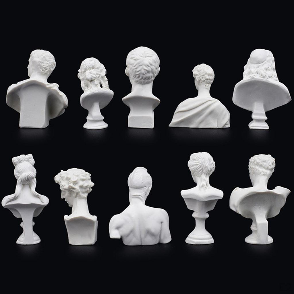 10PCS/Set of Greek Mythology Statue Resin Sculpture World Famous Bust Figurine Decor for Art
